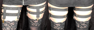 3-Clip Garters with Spikes and 2 Leg Straps