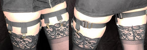 4-Clip Garters with 1 Leg Strap